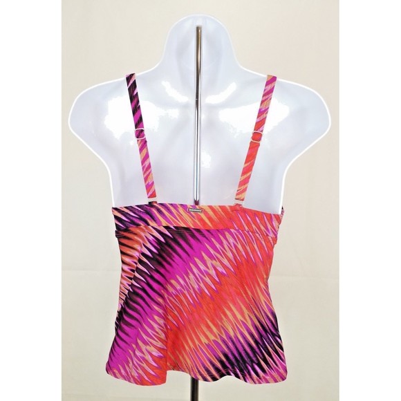 Dana Buchman Multicolor Underwire Support Tankini Swim Top Womens Size 6 - Picture 6 of 11